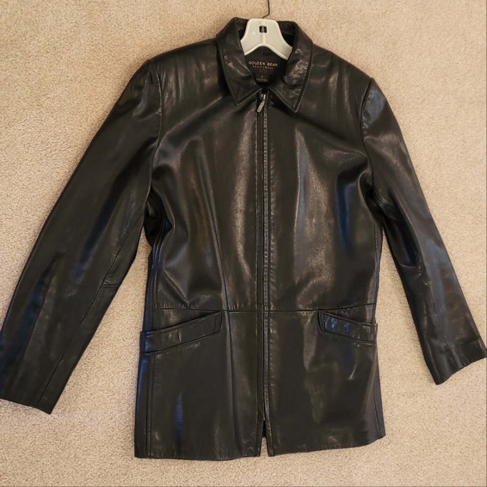 Ladies Size S Genuine Leather Midweight Coat by Golden Bear.